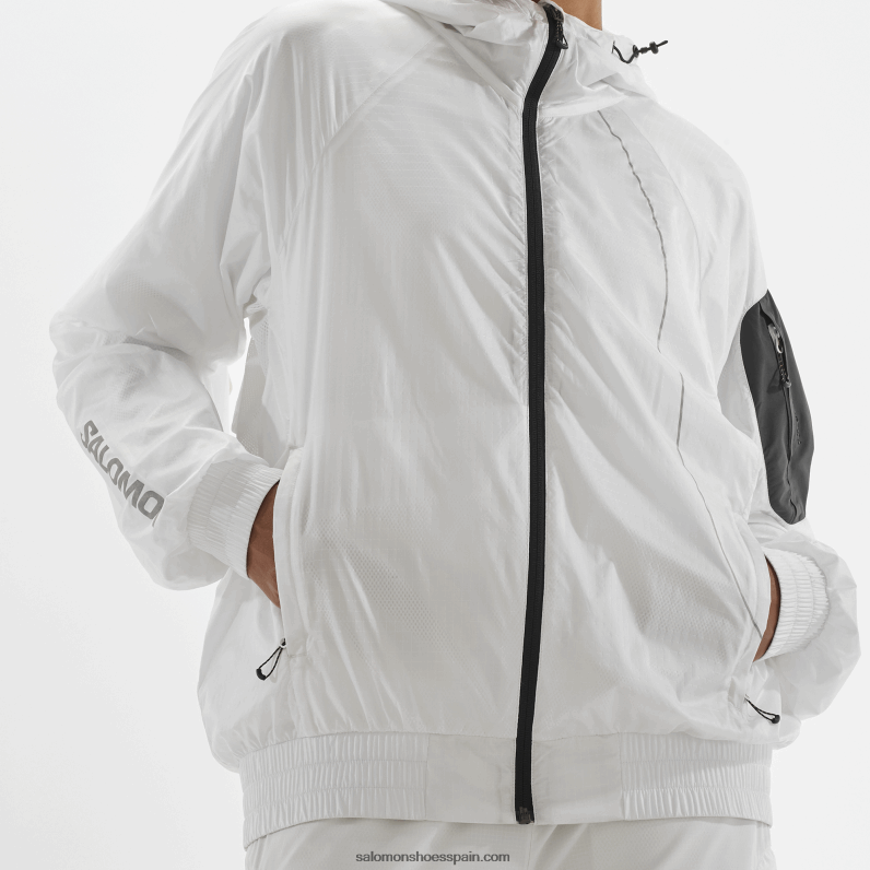 cortavientos mujer - equipe Salomon 00B0PZ833 blanco/negro intenso