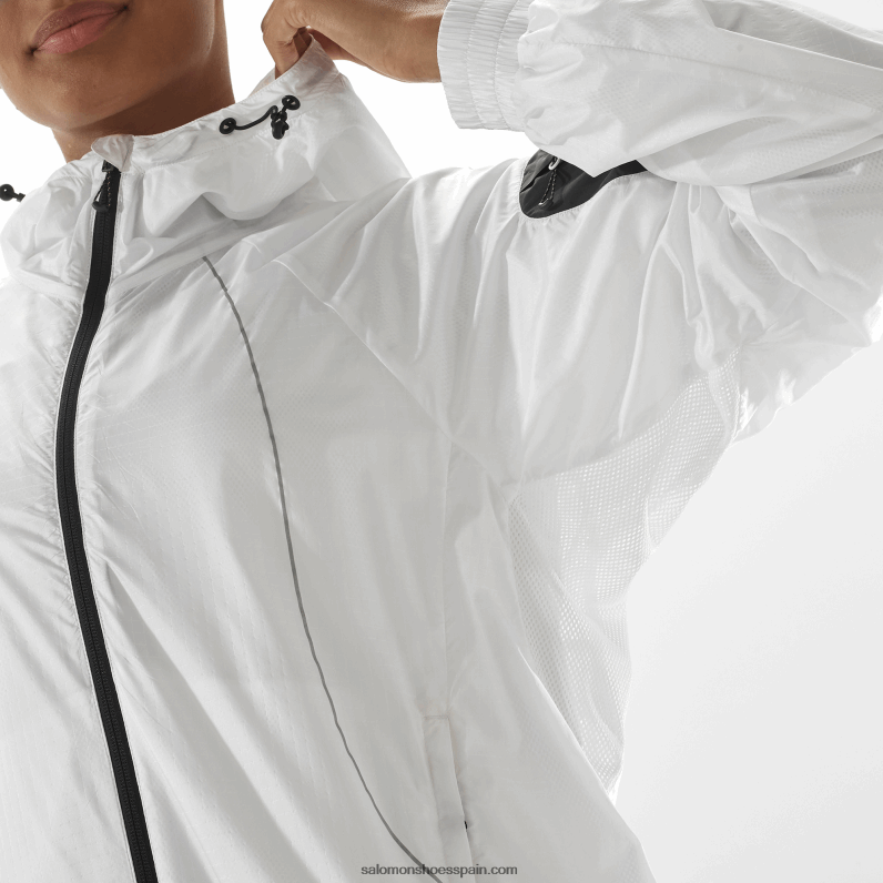 cortavientos mujer - equipe Salomon 00B0PZ833 blanco/negro intenso