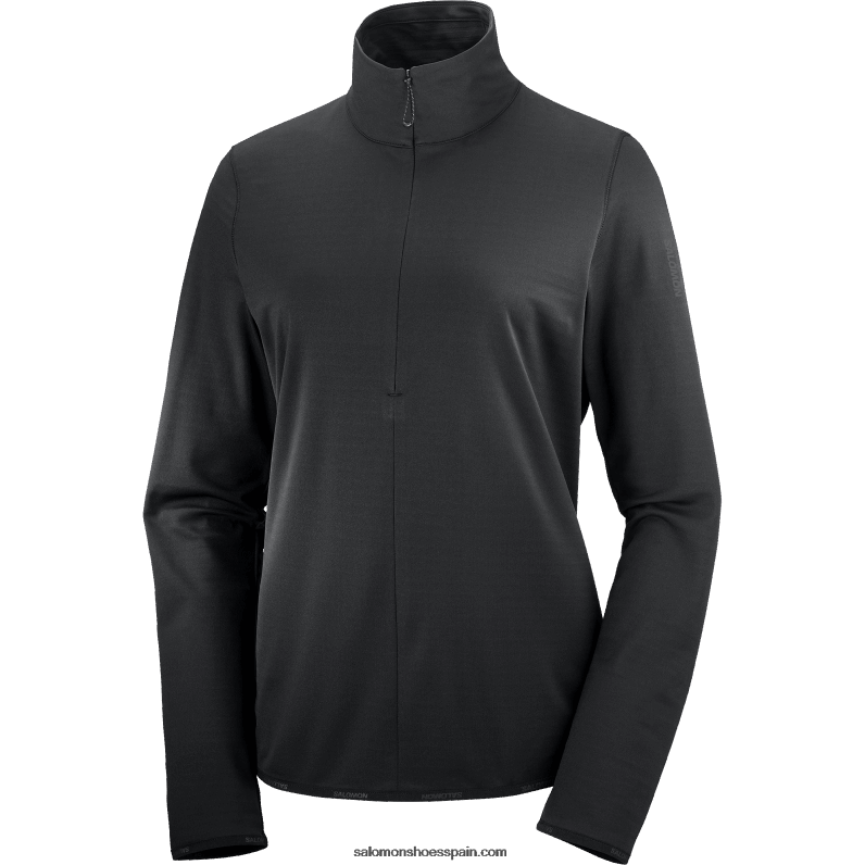 Chaqueta intermedia de mujer con media cremallera - essential lightwarm Salomon 00B0PZ870 profundo negro