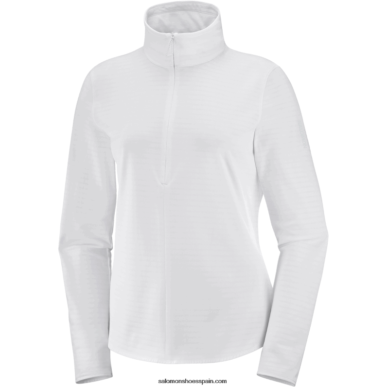 Chaqueta intermedia de mujer con media cremallera - essential lightwarm Salomon 00B0PZ871 blanco