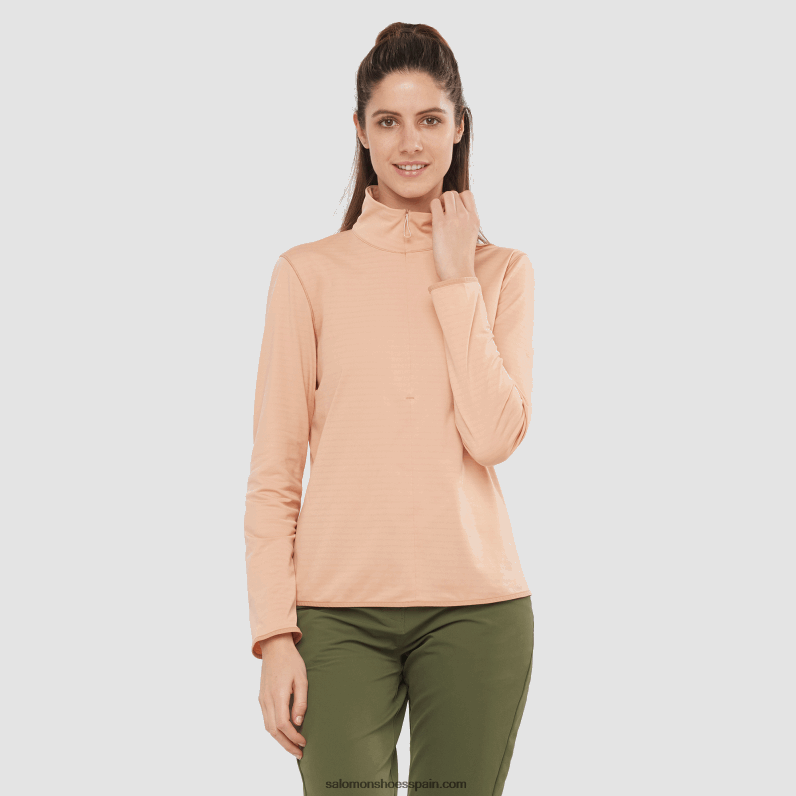 Chaqueta intermedia de mujer con media cremallera - essential lightwarm Salomon 00B0PZ872 siroco
