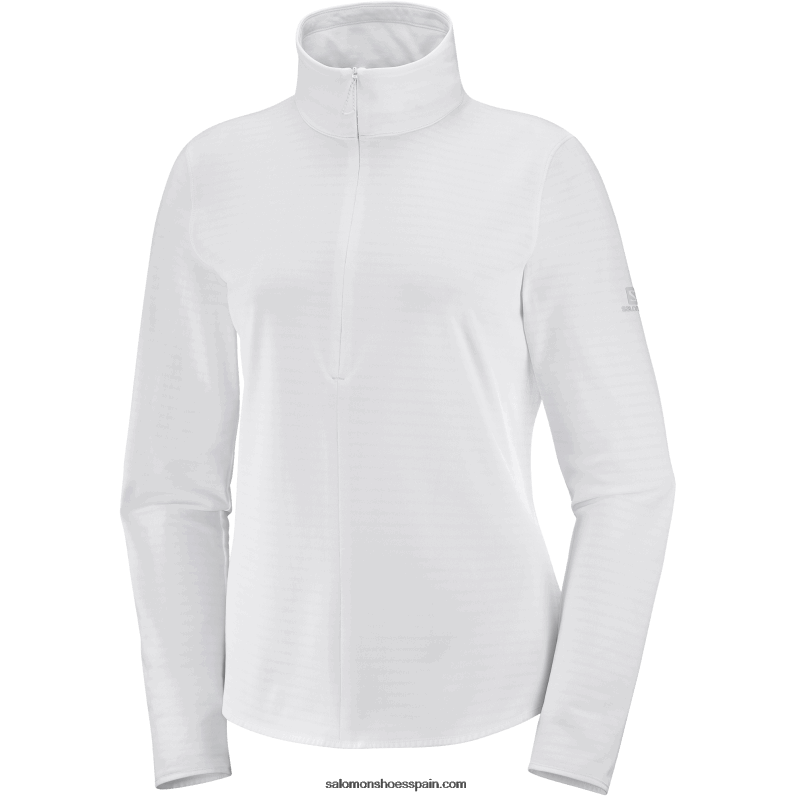 Chaqueta intermedia de mujer con media cremallera - essential lightwarm Salomon 00B0PZ873 blanco