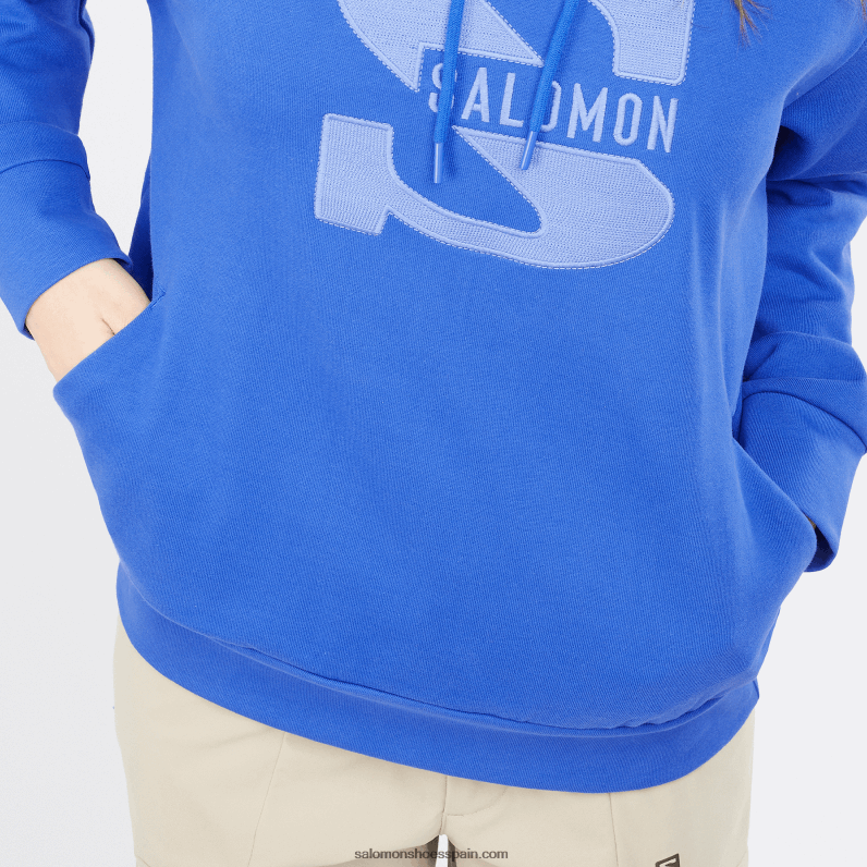 Sudadera con capucha para mujer - Outlife logo pullover hoodie w verano Salomon 00B0PZ874 azul marino