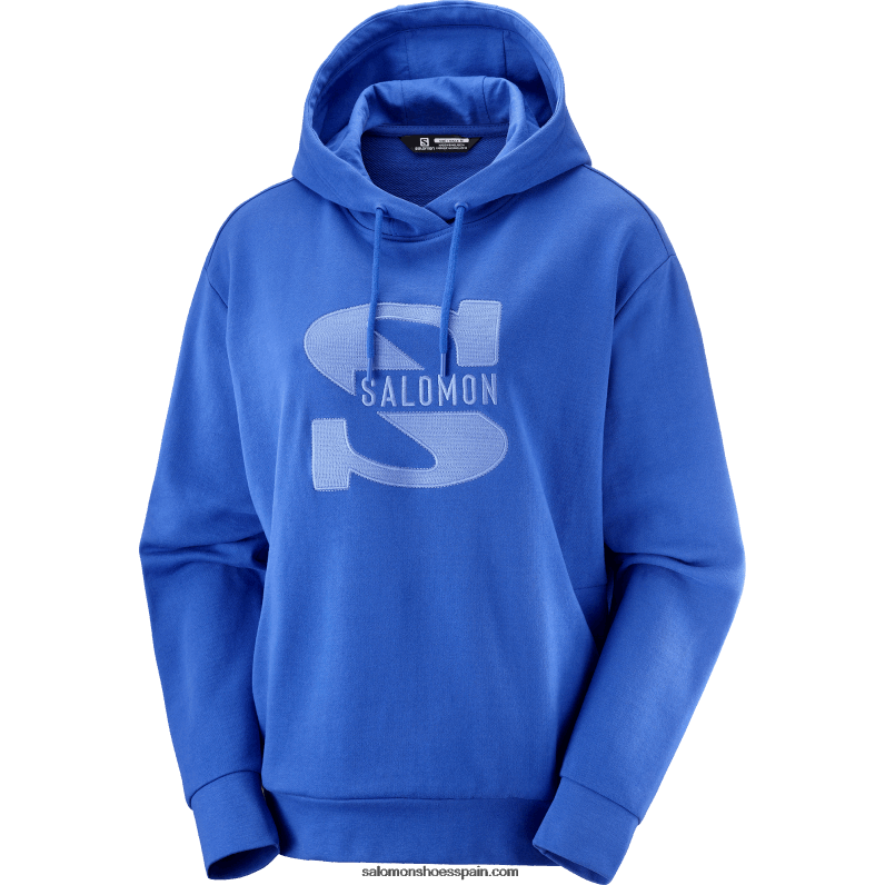 Sudadera con capucha para mujer - Outlife logo pullover hoodie w verano Salomon 00B0PZ874 azul marino