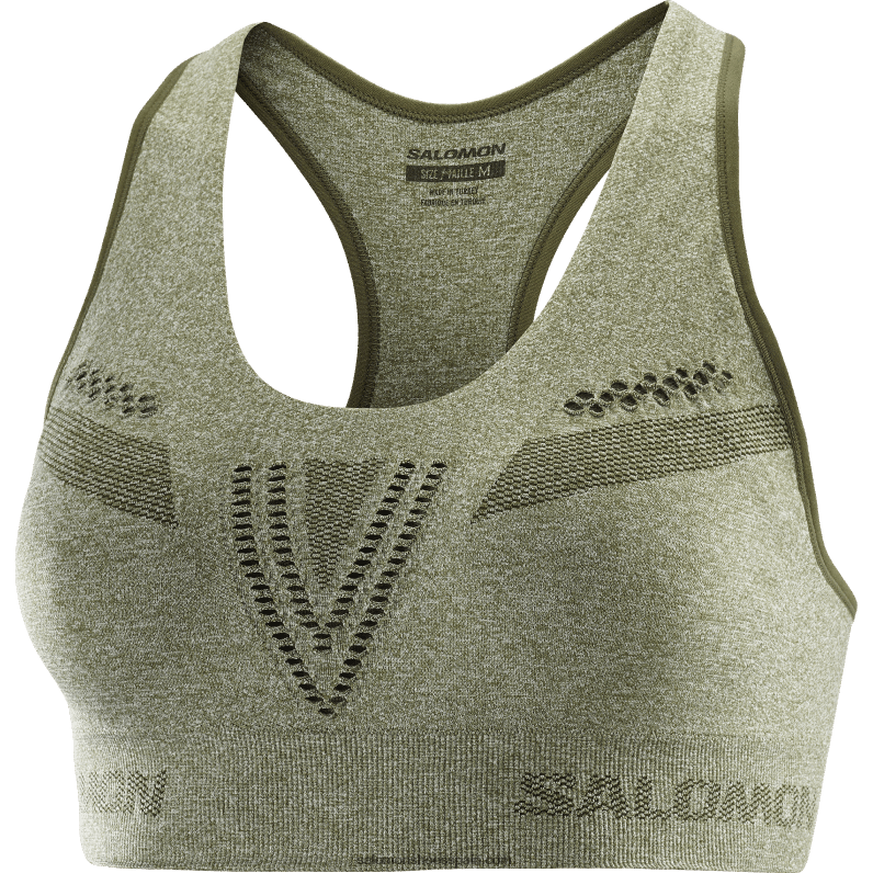 Sujetador deportivo para mujer - Essential Move On Seamless Salomon 00B0PZ938 hoja de parra/brezo