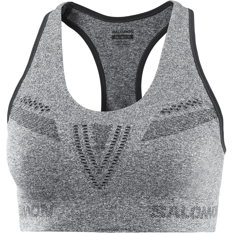 Sujetador deportivo para mujer - Essential Move On Seamless Salomon 00B0PZ939 negro intenso/brezo/plata reflectante