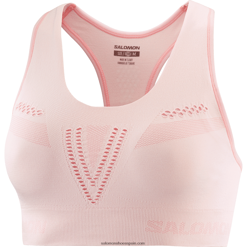 Sujetador deportivo para mujer - Essential Move On Seamless Salomon 00B0PZ940 rosa cuna/brezo