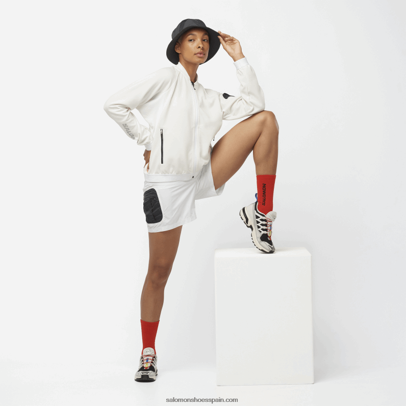 chaqueta de capa intermedia con cremallera completa para mujer - equipe Salomon 00B0PZ859 blanco/negro intenso
