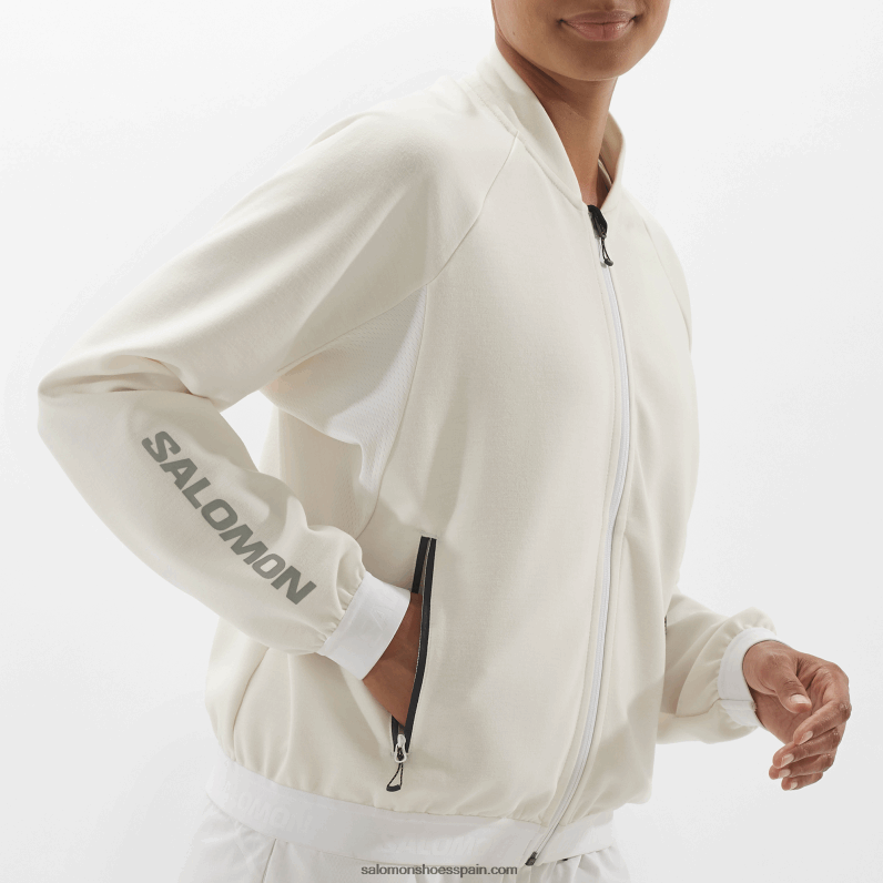 chaqueta de capa intermedia con cremallera completa para mujer - equipe Salomon 00B0PZ859 blanco/negro intenso