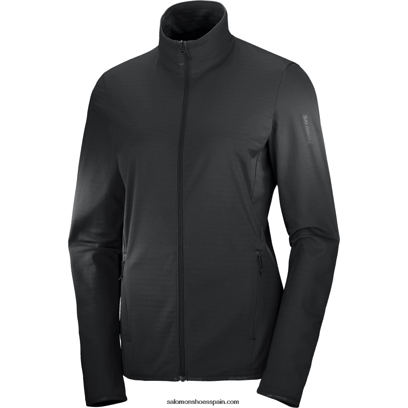 chaqueta de capa intermedia con cremallera completa para mujer - essential lightwarm Salomon 00B0PZ864 profundo negro