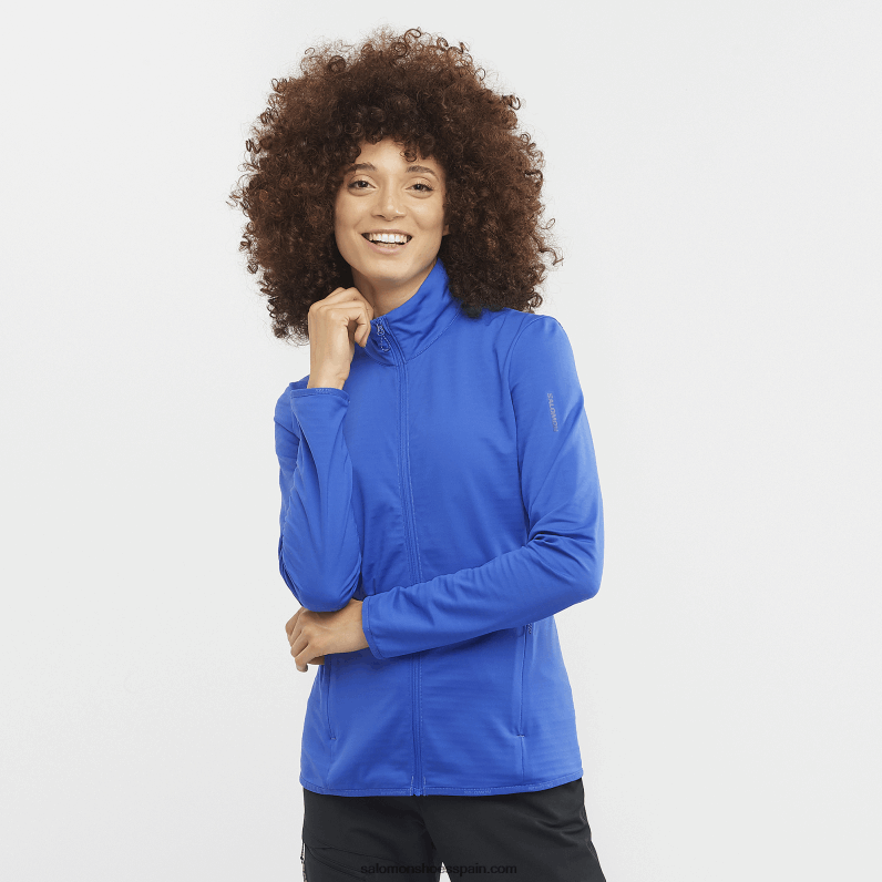 chaqueta de capa intermedia con cremallera completa para mujer - essential lightwarm Salomon 00B0PZ866 azul marino