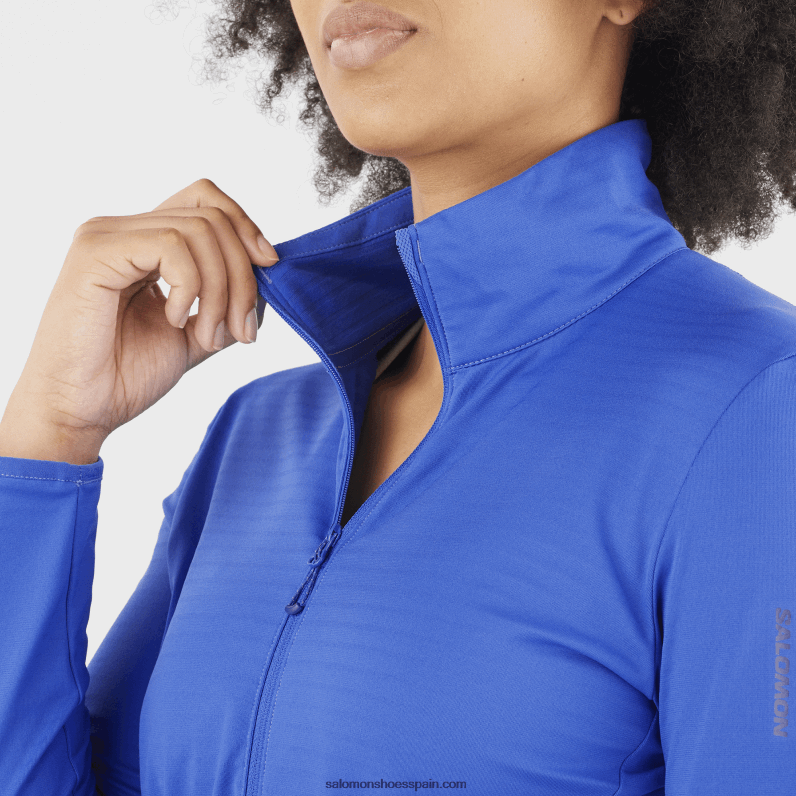 chaqueta de capa intermedia con cremallera completa para mujer - essential lightwarm Salomon 00B0PZ866 azul marino