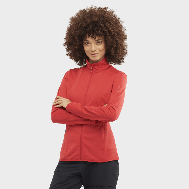 chaqueta de capa intermedia con cremallera completa para mujer - essential lightwarm Salomon 00B0PZ868 samba