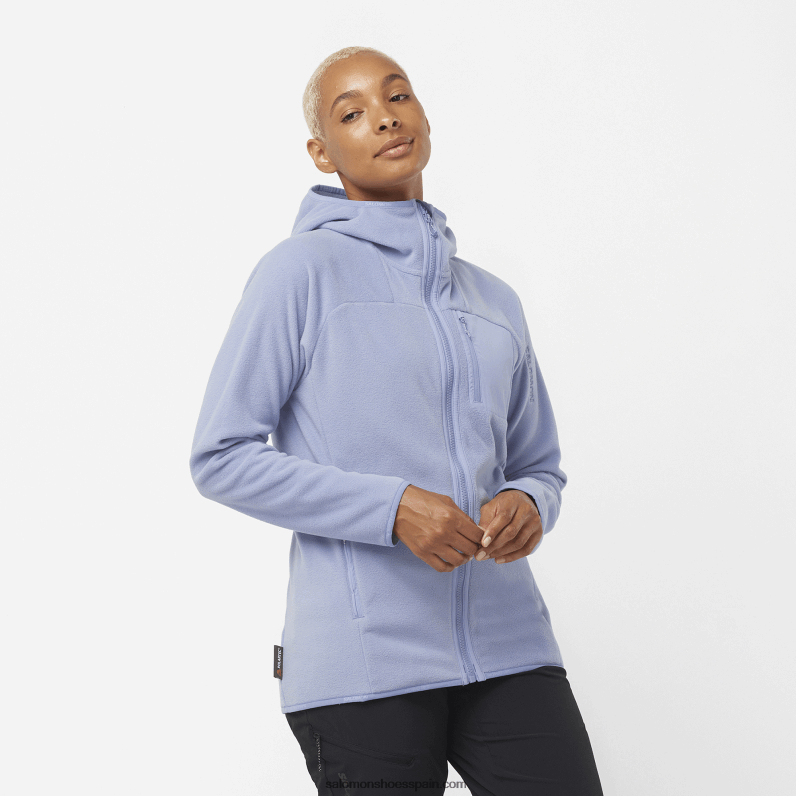 chaqueta de capa intermedia para mujer con capucha - contorno polartec Salomon 00B0PZ860 señorío inglés