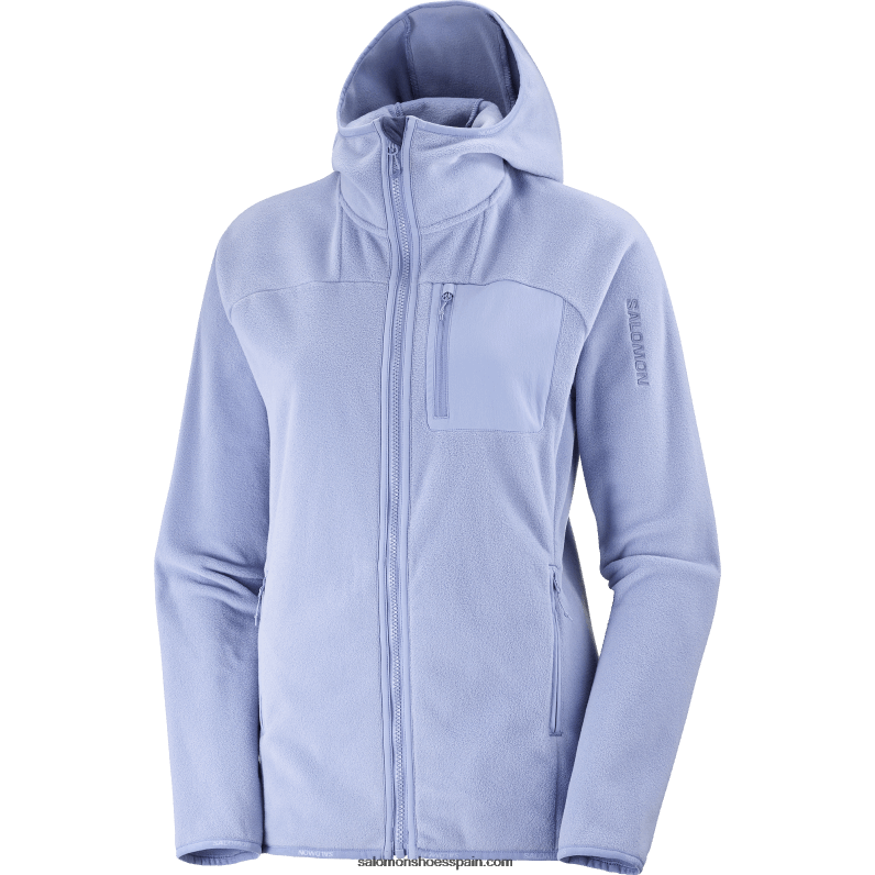 chaqueta de capa intermedia para mujer con capucha - contorno polartec Salomon 00B0PZ860 señorío inglés