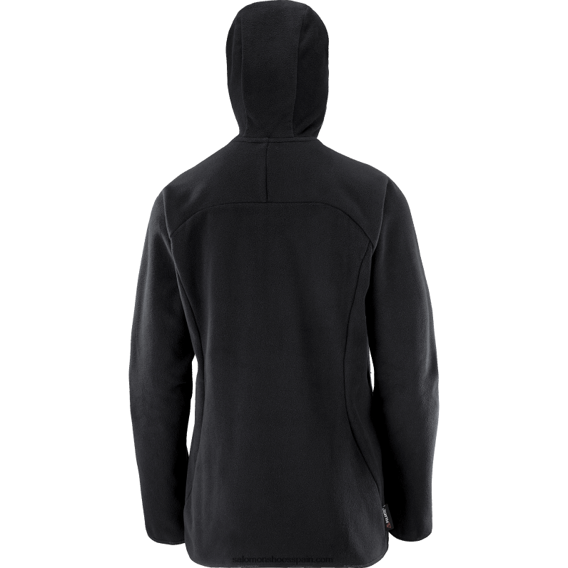 chaqueta de capa intermedia para mujer con capucha - contorno polartec Salomon 00B0PZ861 profundo negro