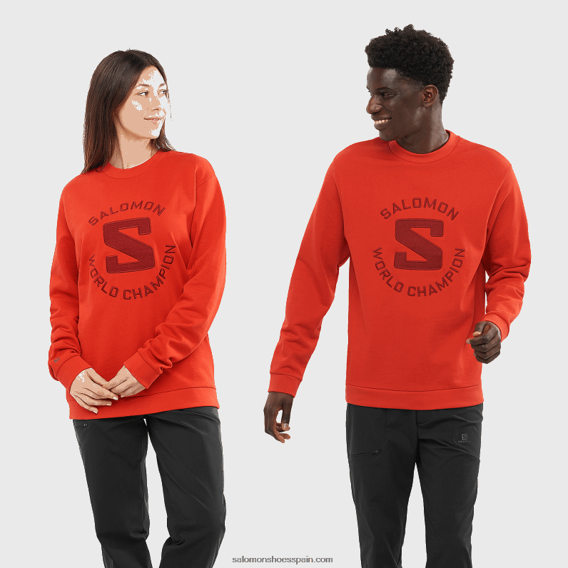 jersey de cuello redondo para mujer - logotipo de outlife verano Salomon 00B0PZ875 aura naranja