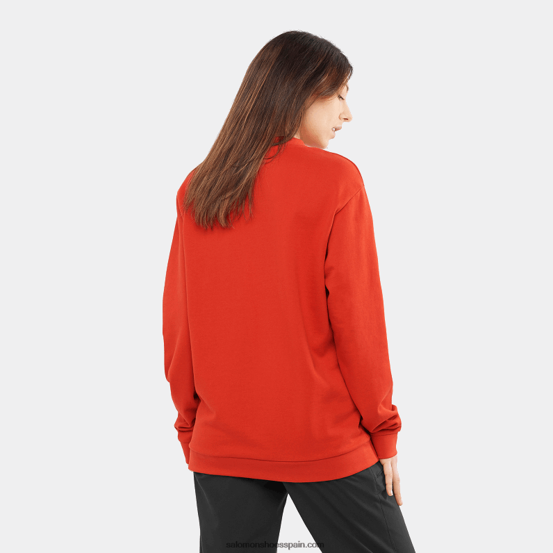 jersey de cuello redondo para mujer - logotipo de outlife verano Salomon 00B0PZ875 aura naranja