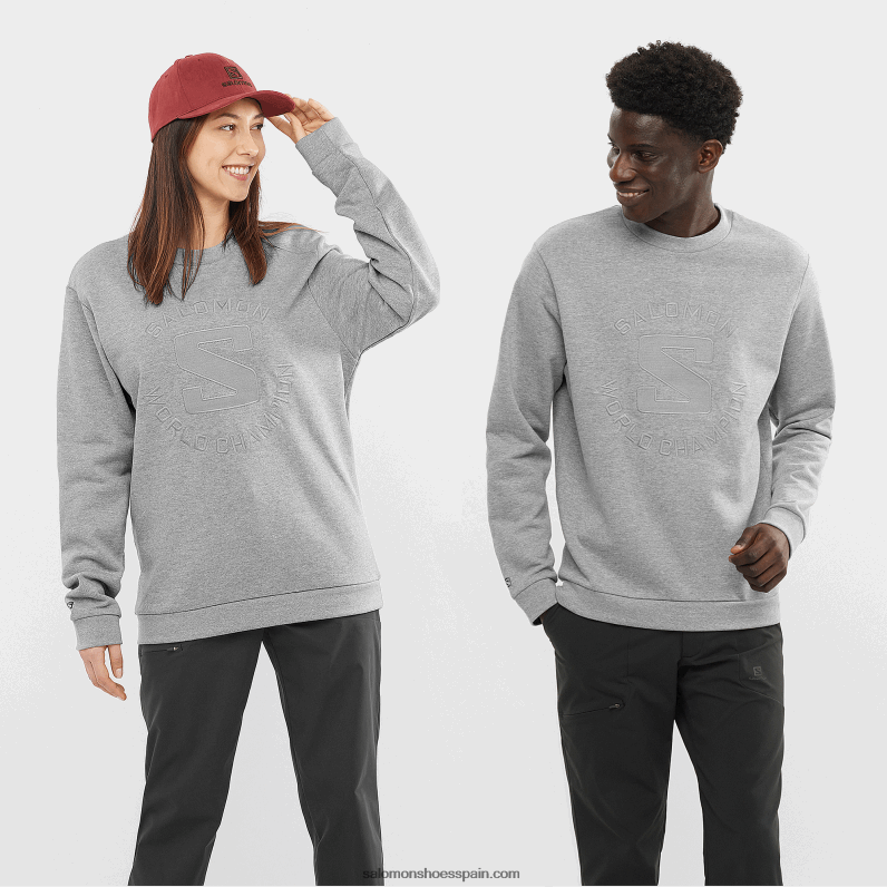 jersey de cuello redondo para mujer - outlife logo summer heather Salomon 00B0PZ869 gris medio/brezo