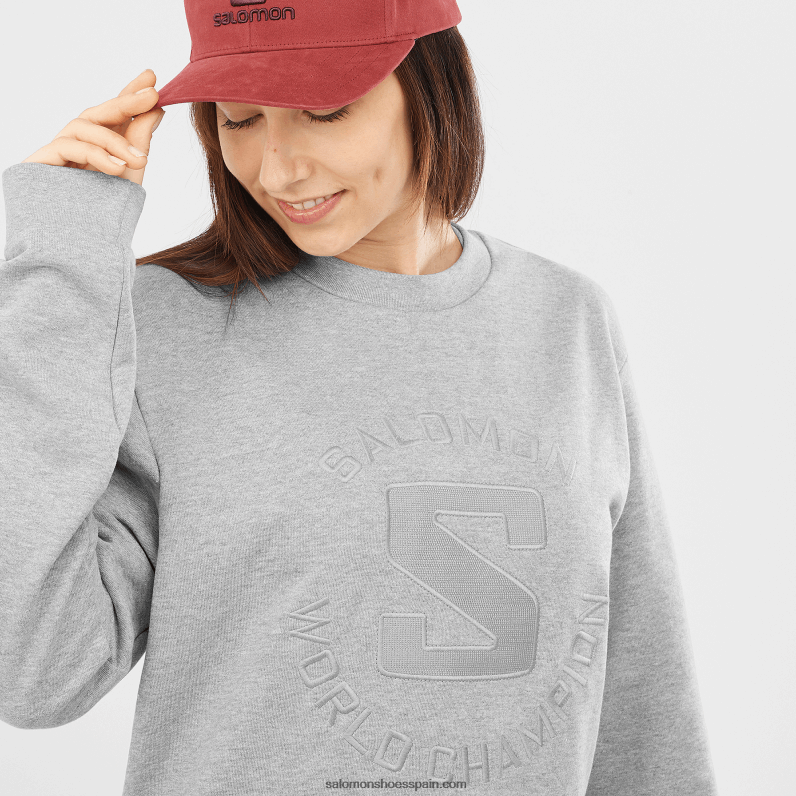 jersey de cuello redondo para mujer - outlife logo summer heather Salomon 00B0PZ869 gris medio/brezo