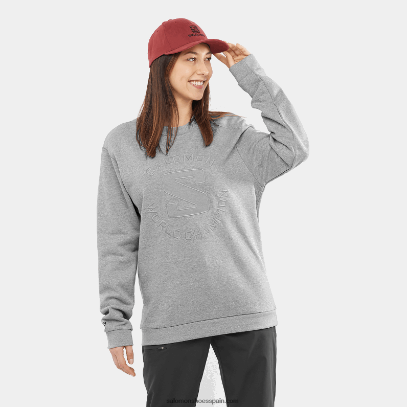jersey de cuello redondo para mujer - outlife logo summer heather Salomon 00B0PZ869 gris medio/brezo