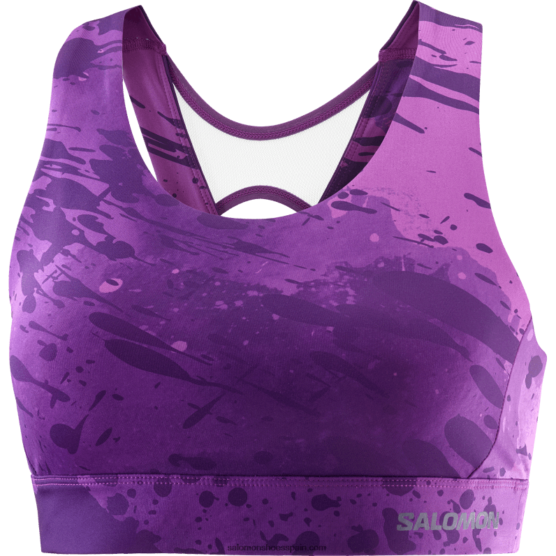 sujetador deportivo para mujer - cross run Salomon 00B0PZ937 uva espumosa/ao