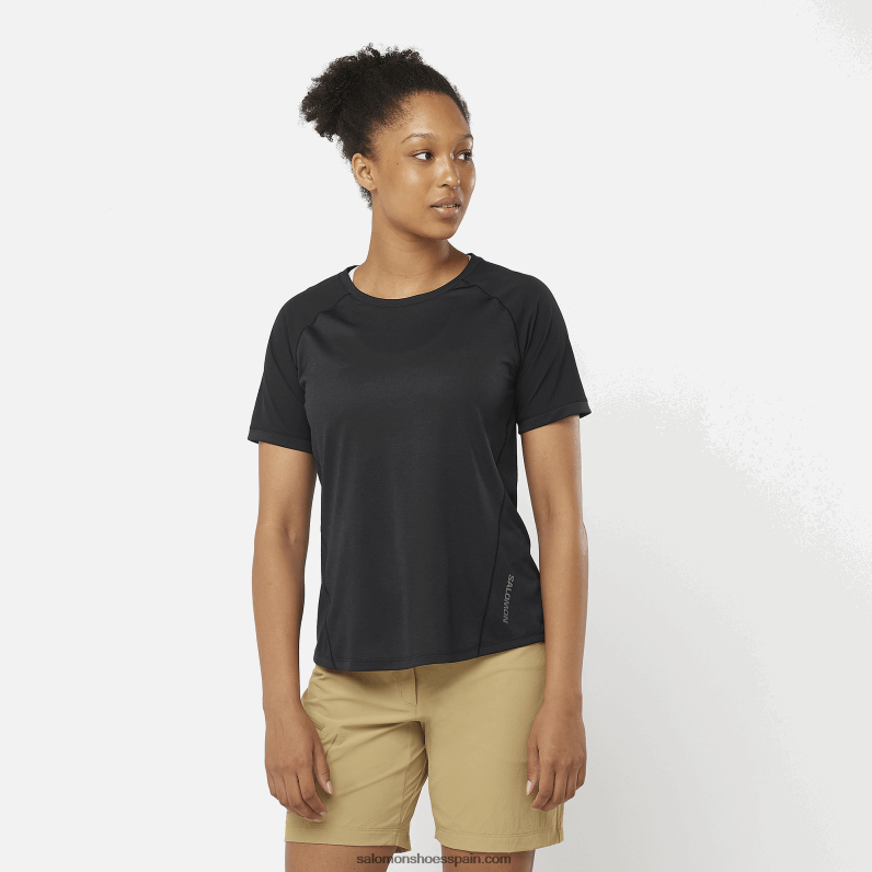 camiseta de manga corta de mujer - contorno Salomon 00B0PZ930 profundo negro