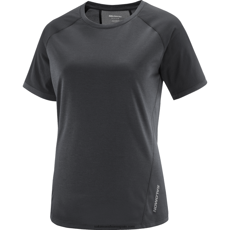 camiseta de manga corta de mujer - contorno Salomon 00B0PZ930 profundo negro