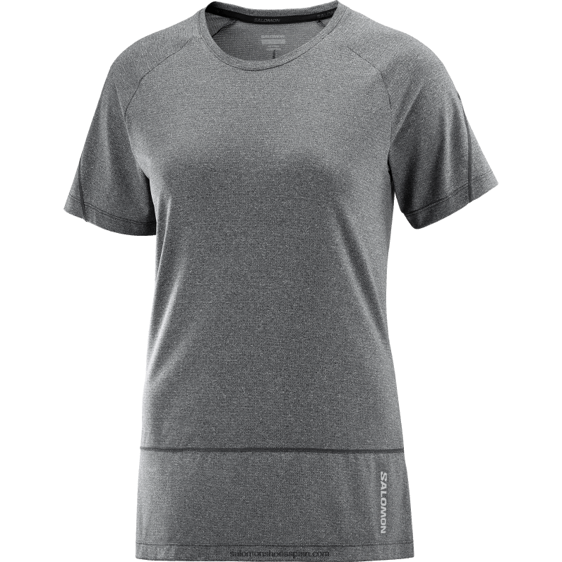 camiseta de manga corta para mujer - cross run Salomon 00B0PZ879 negro profundo/brezo