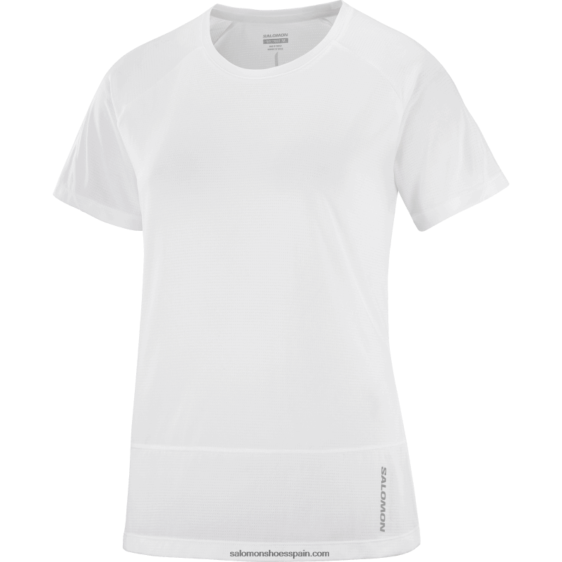 camiseta de manga corta para mujer - cross run Salomon 00B0PZ880 blanco