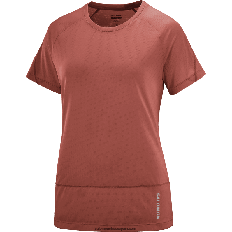 camiseta de manga corta para mujer - cross run Salomon 00B0PZ881 salsa picante