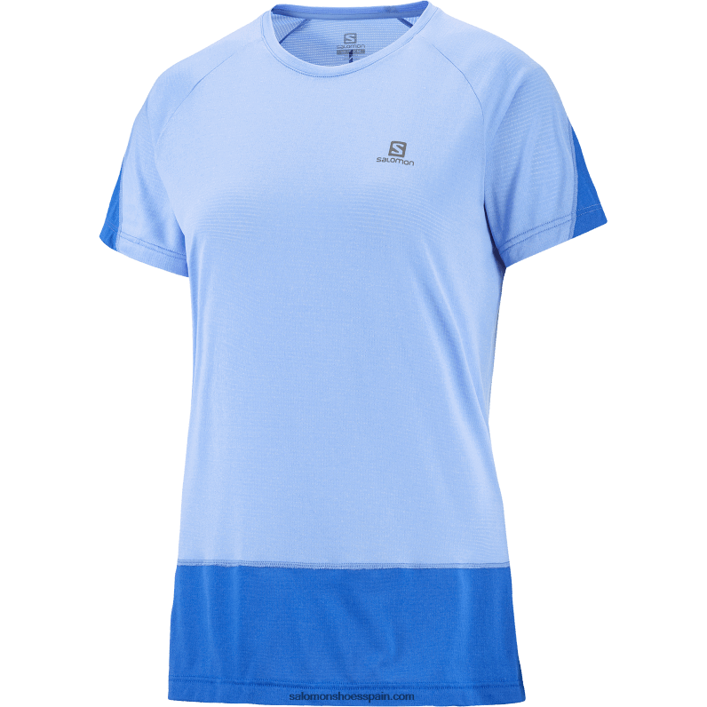 camiseta de manga corta para mujer - cross run Salomon 00B0PZ884 provence/brezo/azul marino