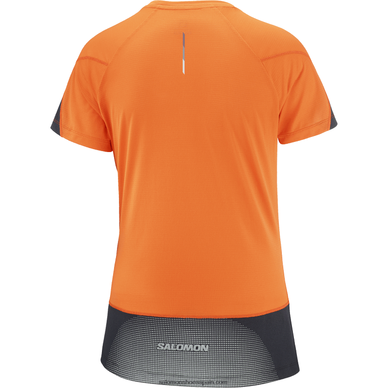 camiseta de manga corta para mujer - cross run Salomon 00B0PZ886 ibis escarlata/negro intenso/nocturno