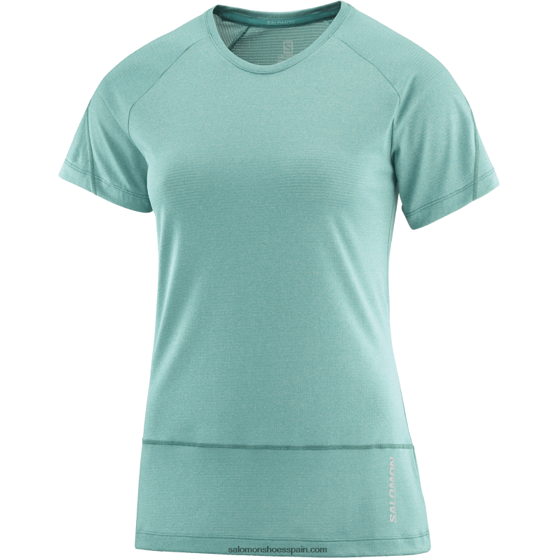 camiseta de manga corta para mujer - cross run Salomon 00B0PZ888 pacífico/brezo