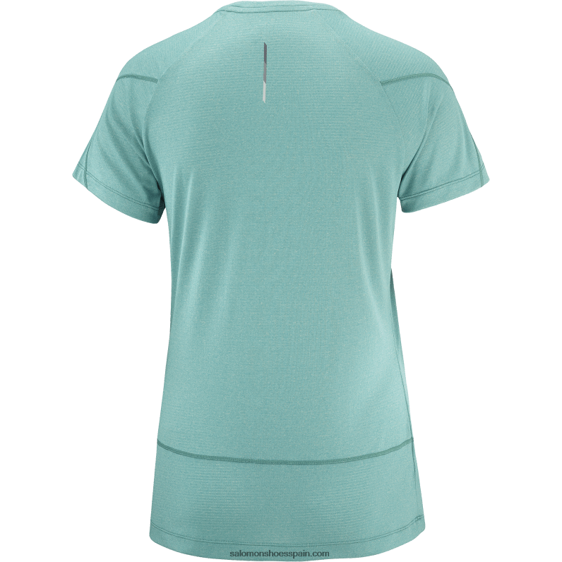 camiseta de manga corta para mujer - cross run Salomon 00B0PZ888 pacífico/brezo