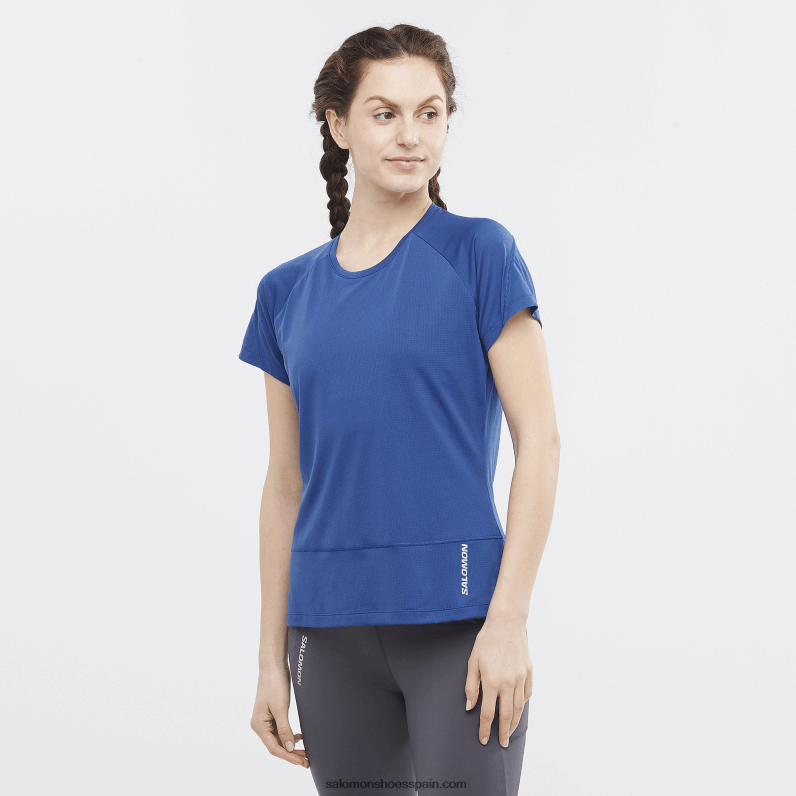 camiseta de manga corta para mujer - cross run Salomon 00B0PZ889 peonía azul marino