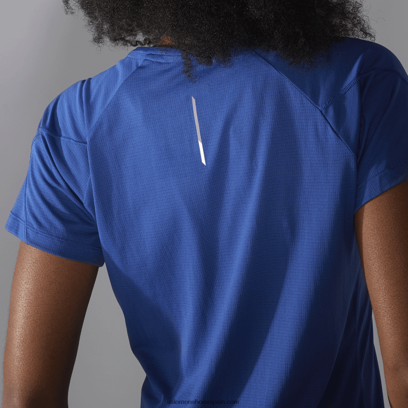 camiseta de manga corta para mujer - cross run Salomon 00B0PZ889 peonía azul marino