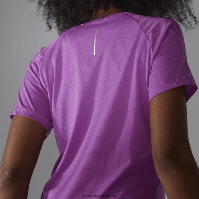 camiseta de manga corta para mujer - cross run Salomon 00B0PZ890 uva espumoso/brezo