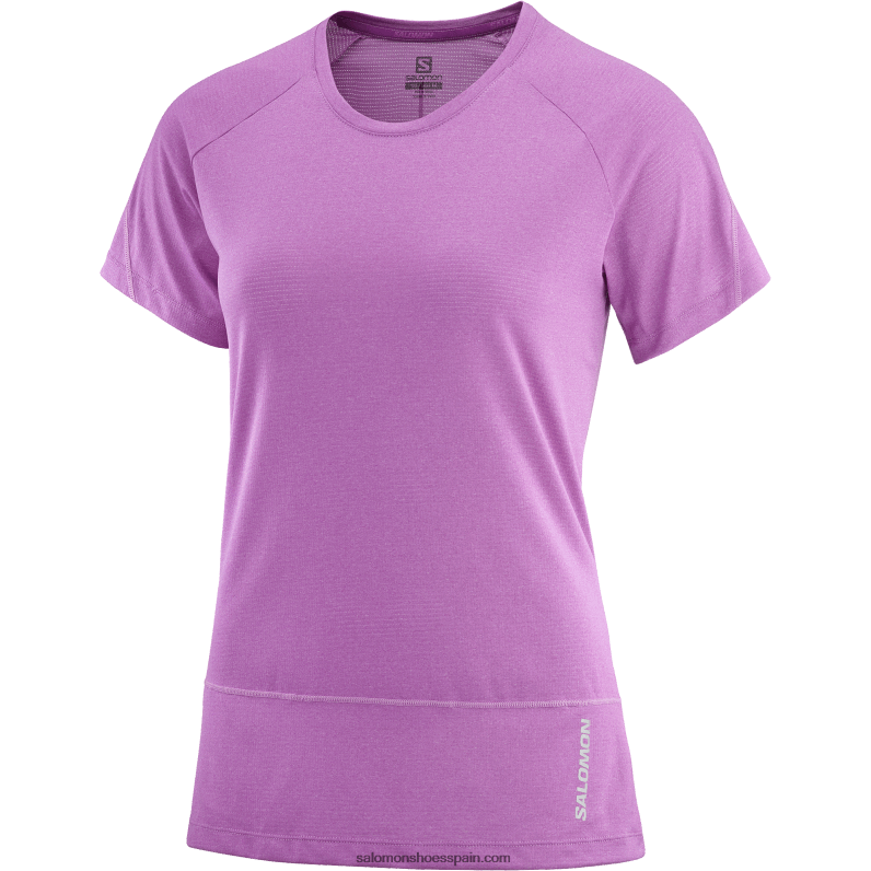 camiseta de manga corta para mujer - cross run Salomon 00B0PZ890 uva espumoso/brezo