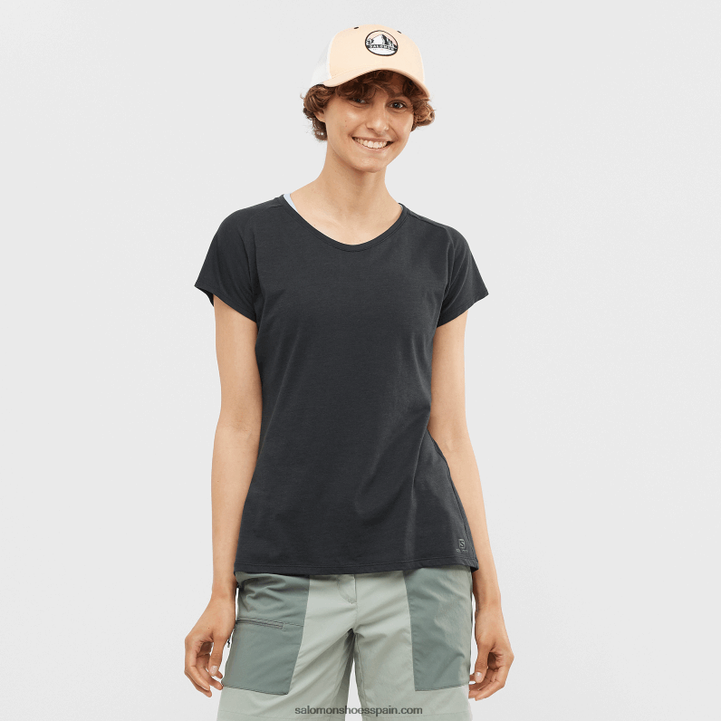 camiseta de manga corta para mujer - forma esencial Salomon 00B0PZ893 ébano