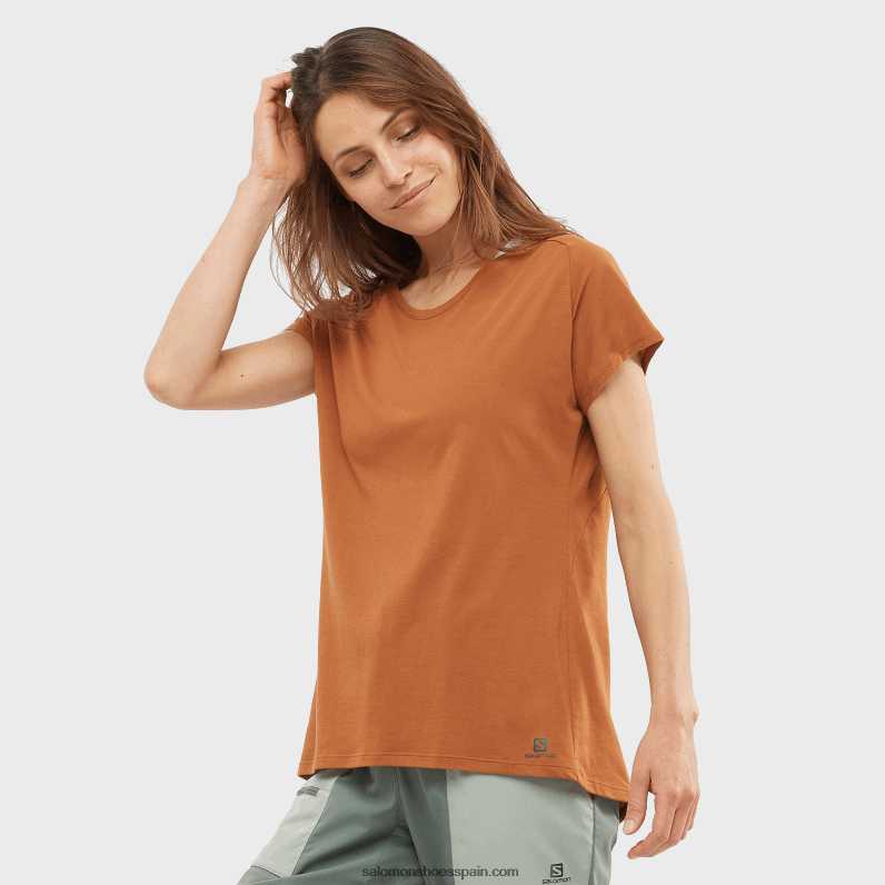 camiseta de manga corta para mujer - forma esencial Salomon 00B0PZ895 miel de jengibre