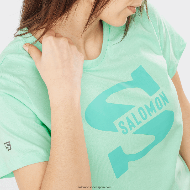 camiseta de manga corta para mujer - logotipo grande de outlife Salomon 00B0PZ902 vaso de playa