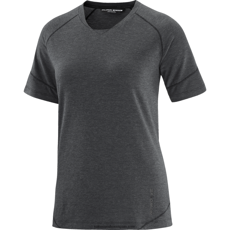camiseta de manga corta para mujer - runlife Salomon 00B0PZ913 negro profundo/brezo