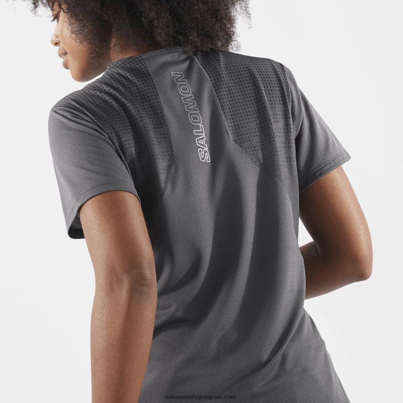 camiseta de manga corta para mujer - sense aero Salomon 00B0PZ929 periscopio/negro intenso