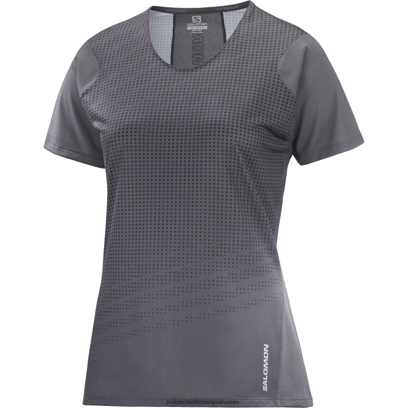 camiseta de manga corta para mujer - sense aero Salomon 00B0PZ929 periscopio/negro intenso