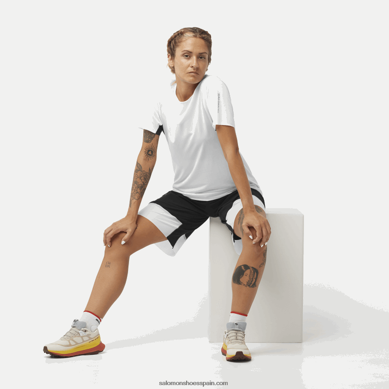 camiseta de manga corta para mujer - shortney Salomon 00B0PZ911 blanco/negro intenso