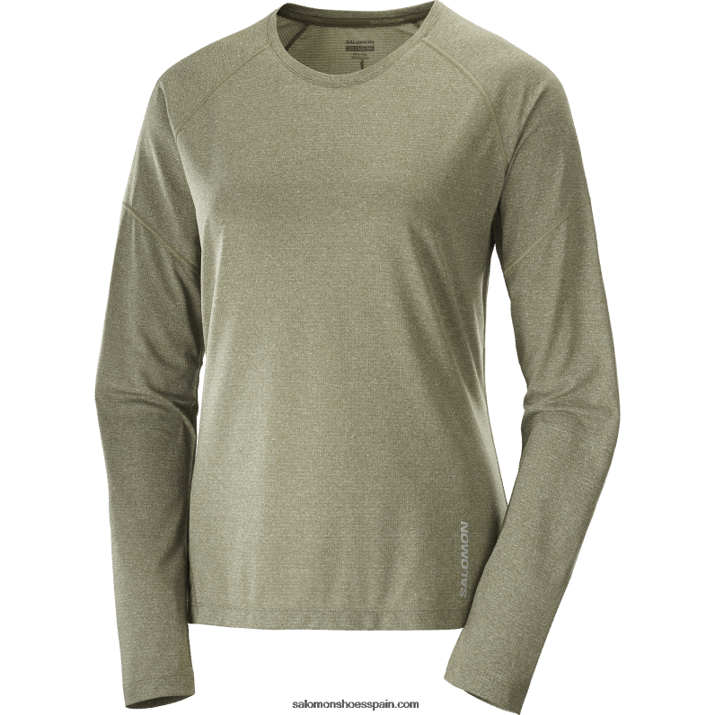 camiseta de manga larga para mujer - cross run Salomon 00B0PZ915 hoja de parra/brezo
