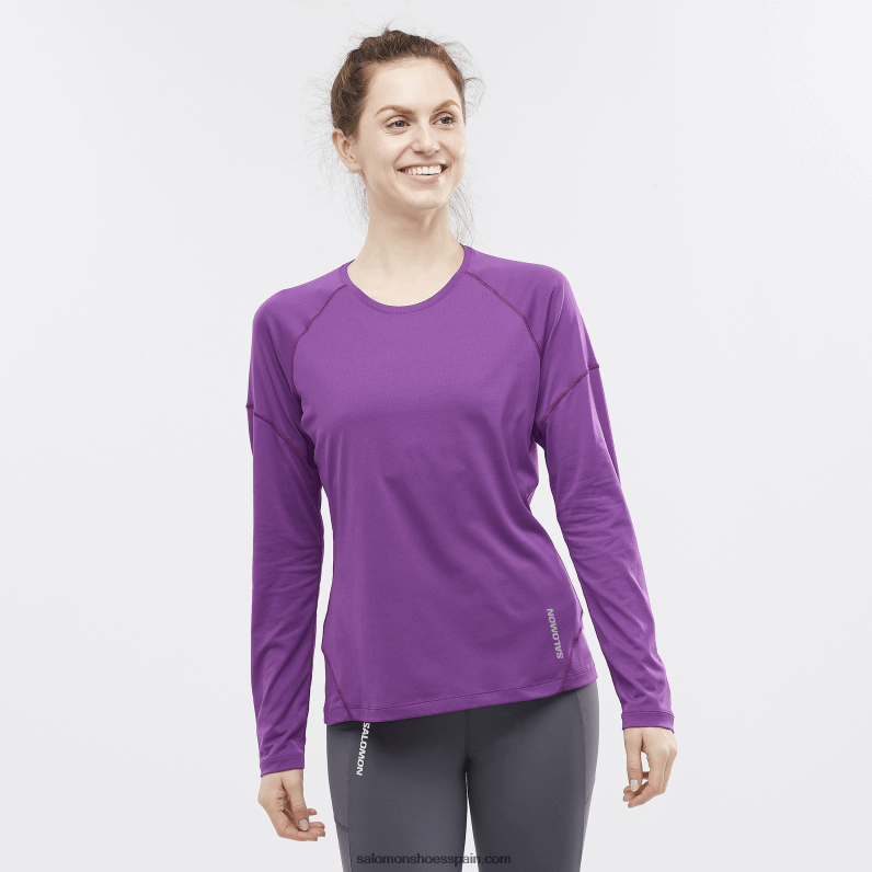 camiseta de manga larga para mujer - cross run Salomon 00B0PZ916 joya de la corona
