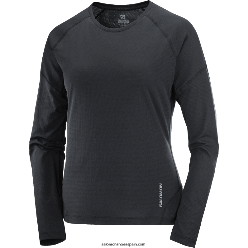 camiseta de manga larga para mujer - cross run Salomon 00B0PZ917 profundo negro
