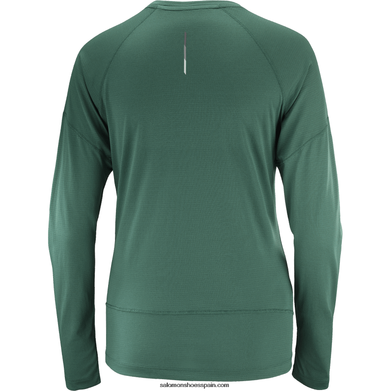 camiseta de manga larga para mujer - cross run Salomon 00B0PZ921 Pino ponderosa